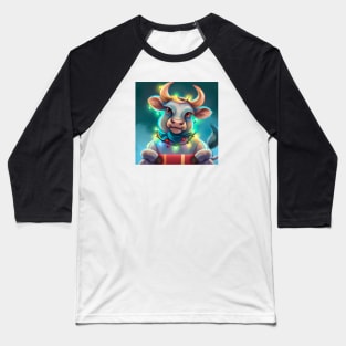 Cute Ox Drawing Baseball T-Shirt